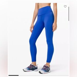 NWOT Lululemon Wundertrain High rise tight 25 blue size 0!